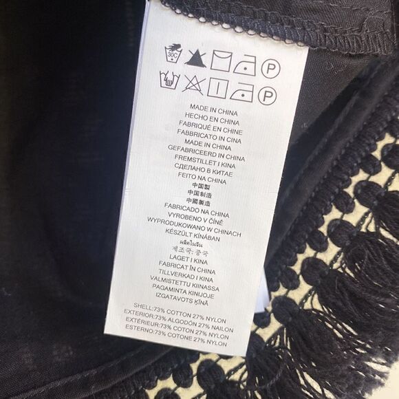 Cropped Blouse With Inset Lace And Fringe Detail By Michael Kors - Picture 5 of 8